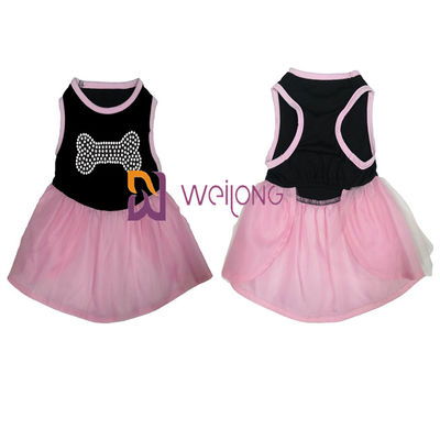 Καυτό φόρεμα Rhinestone αποκριές Tulle Pet φουστών του Tulle/CVC σκυλιά του Τζέρσεϋ που ντύνονται επάνω