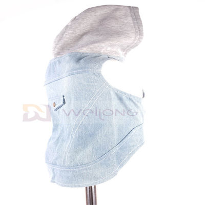 Μπλε πλυμένα τρύγος ενδύματα xs-XL Hoodie κουταβιών τζιν βαμβακιού