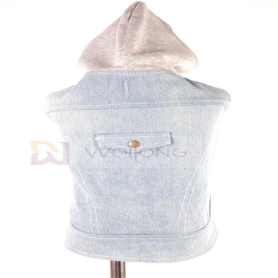 Μπλε πλυμένα τρύγος ενδύματα xs-XL Hoodie κουταβιών τζιν βαμβακιού