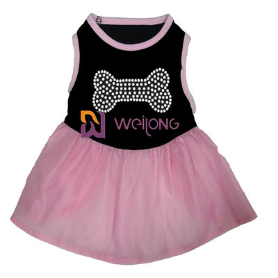 Καυτό φόρεμα Rhinestone αποκριές Tulle Pet φουστών του Tulle/CVC σκυλιά του Τζέρσεϋ που ντύνονται επάνω