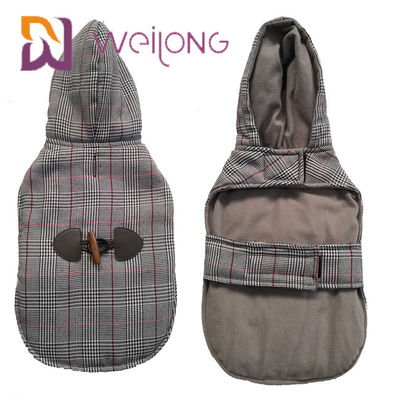 Βουρτσισμένος ο Houndstooth χειμώνας Hoodies σκυλιών συνήθειας πλεκτών κρατά το θερμό κουτάβι Hoodie BSCI
