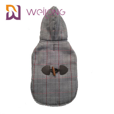 Βουρτσισμένος ο Houndstooth χειμώνας Hoodies σκυλιών συνήθειας πλεκτών κρατά το θερμό κουτάβι Hoodie BSCI