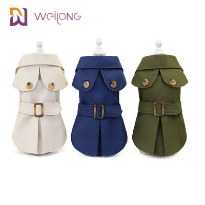 Καμβάς Pet Windbreaker βαμβακιού καρό χειμερινής ένδυσης γατών σκόνης ανοίγματος κουμπιών για τα σκυλιά