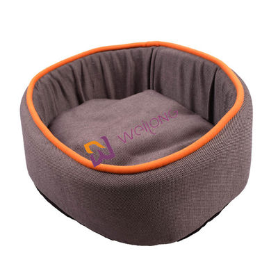 Στρογγυλό doughnut λιναριού πλήρως Washable μόνο θερμαίνοντας BSCI σκυλιών κρεβάτι άνεσης σκυλιών κρεβατιών